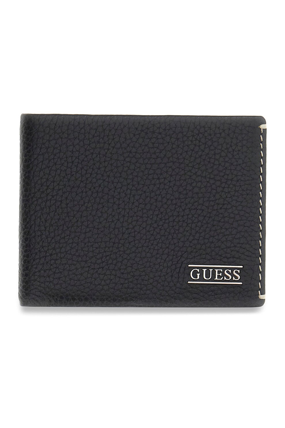 GUESS, Portofel pliabil din piele Boston, Negru