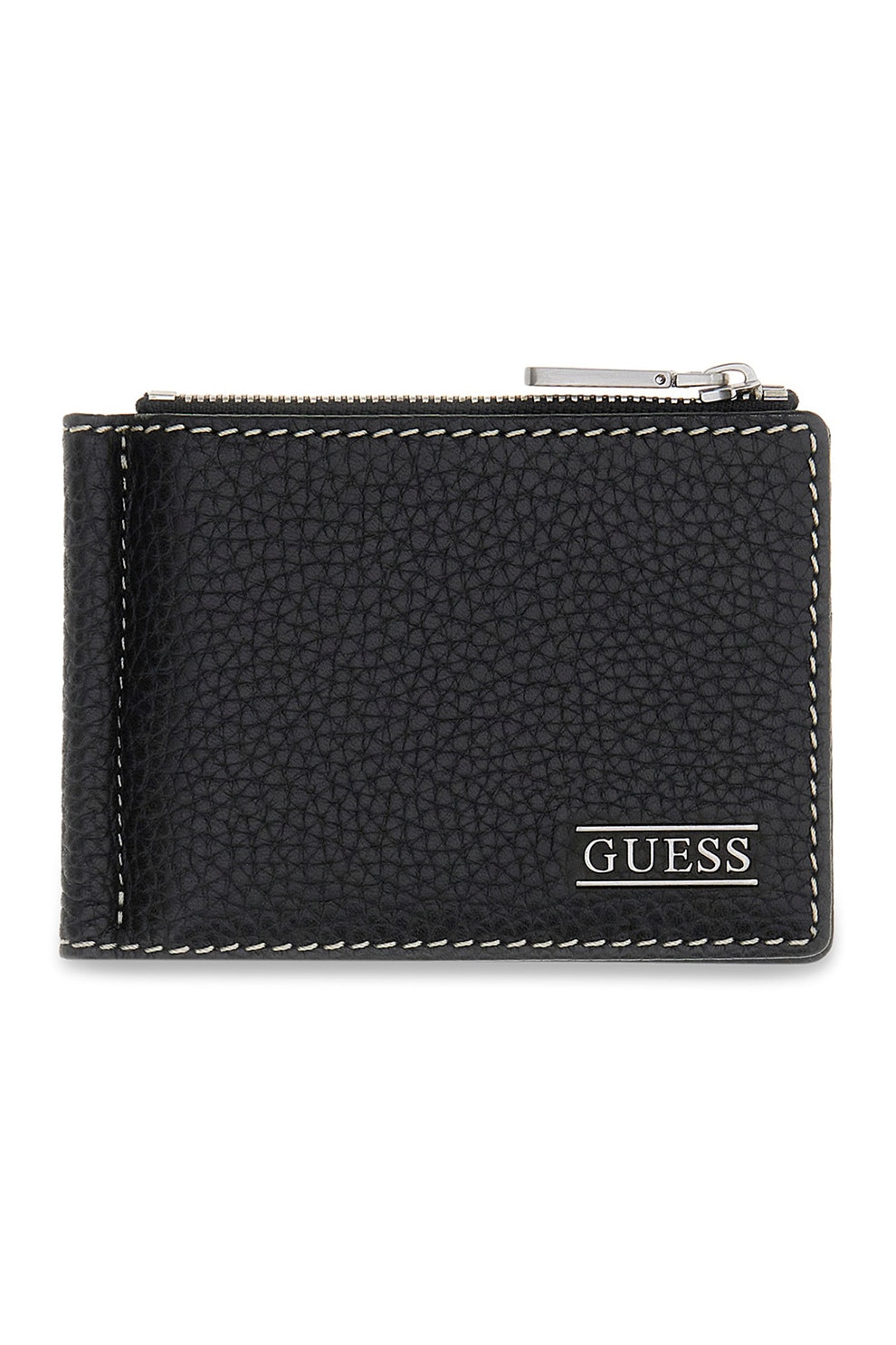 GUESS, Portofel pliabil din piele Boston, Negru
