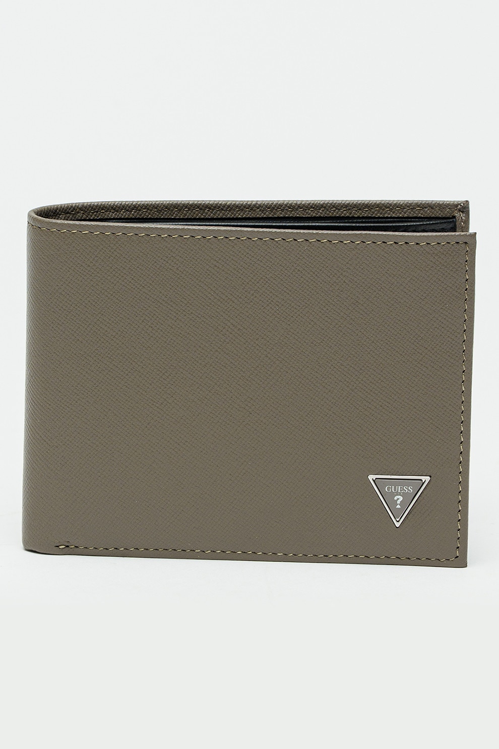 Guess, Portofel pliabil din piele saffiano Madrid, Maro taupe