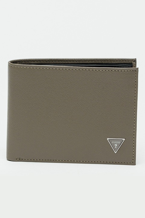 Guess, Portofel pliabil din piele saffiano Madrid, Maro taupe