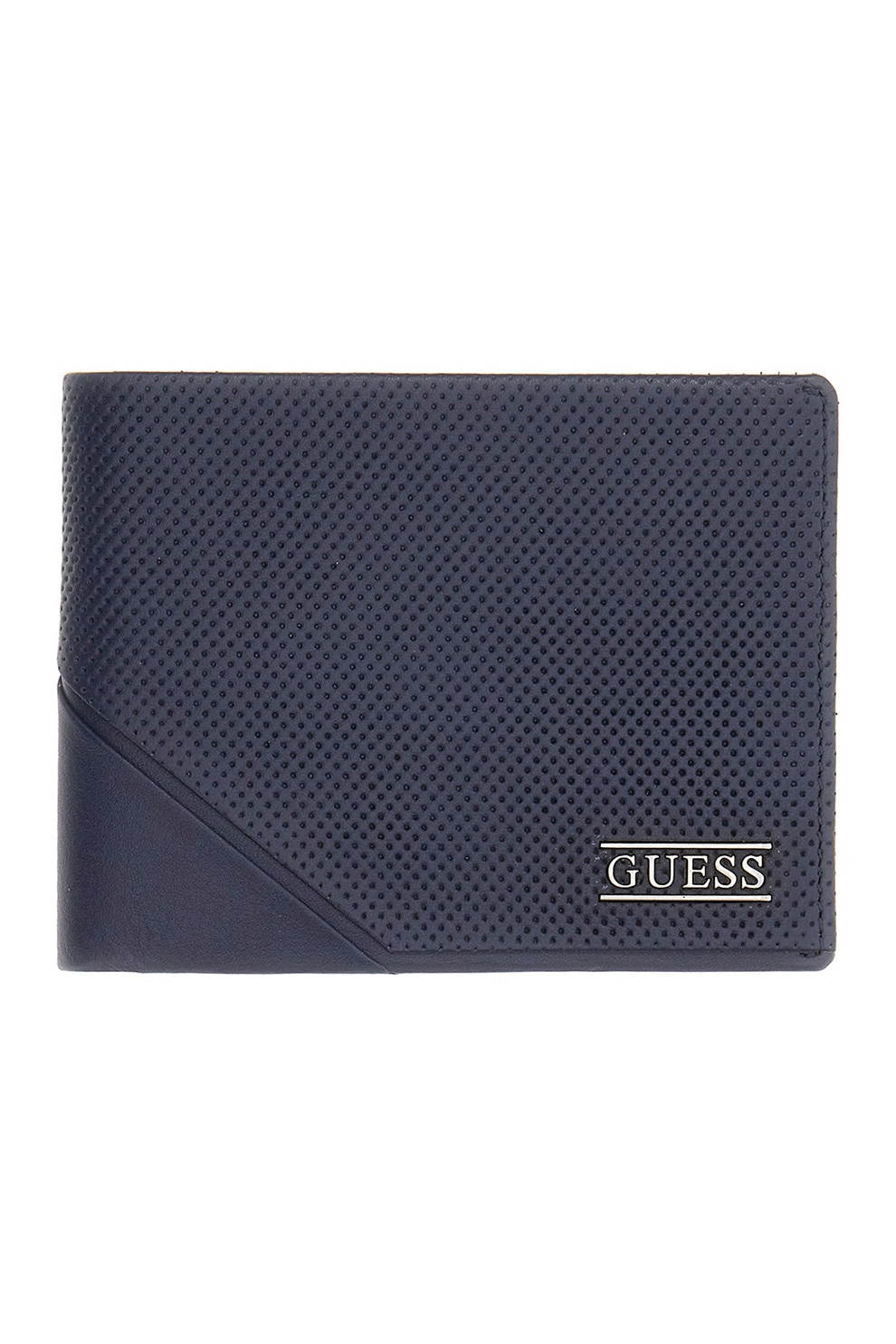 GUESS, Portofel pliabil cu logo Boston, Albastru prafuit