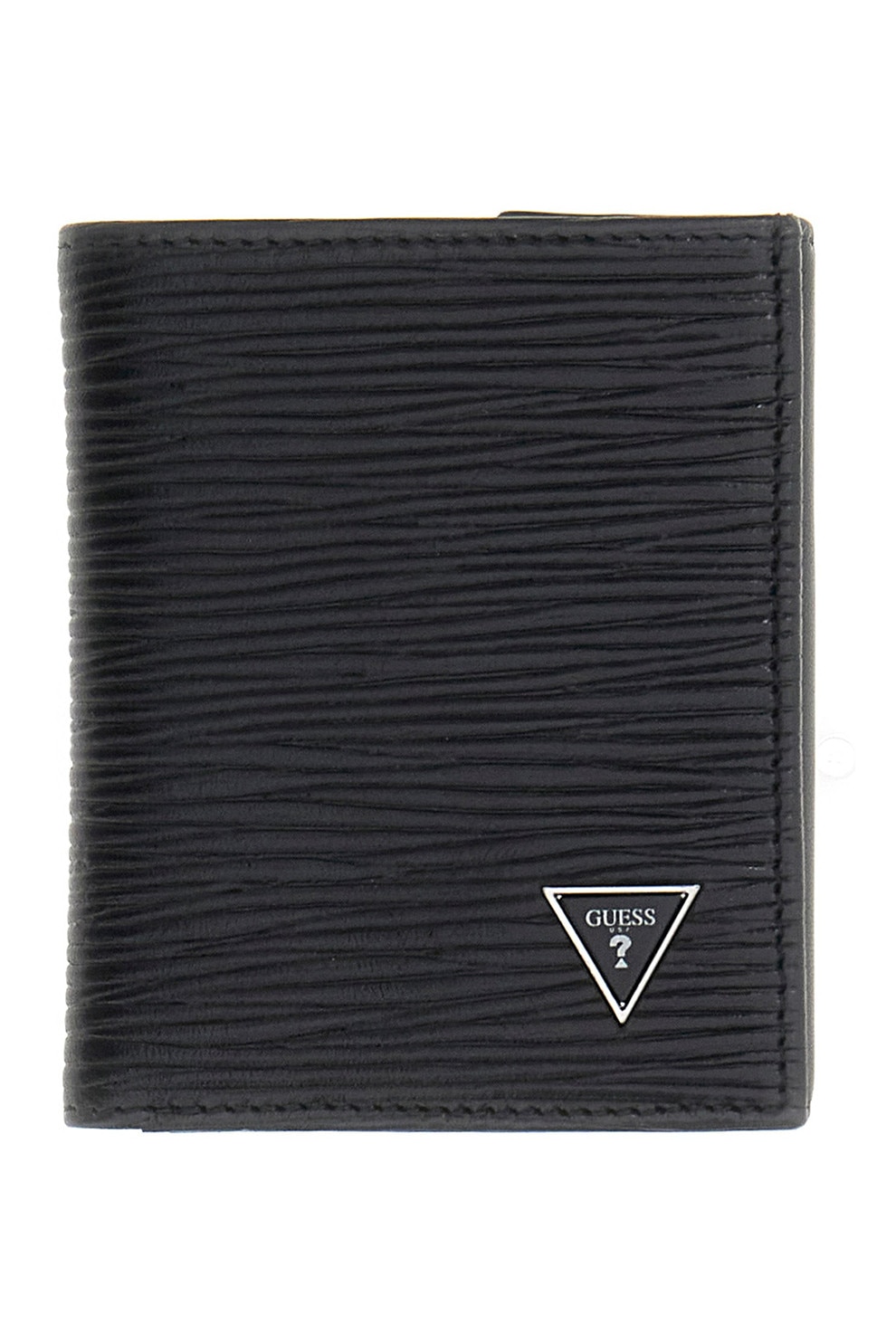 GUESS, Portofel pliabil texturat Milano, Negru