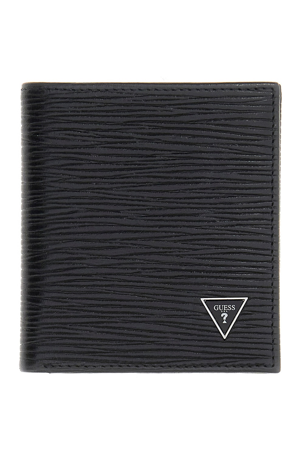 GUESS, Portofel pliabil texturat Milano, Negru