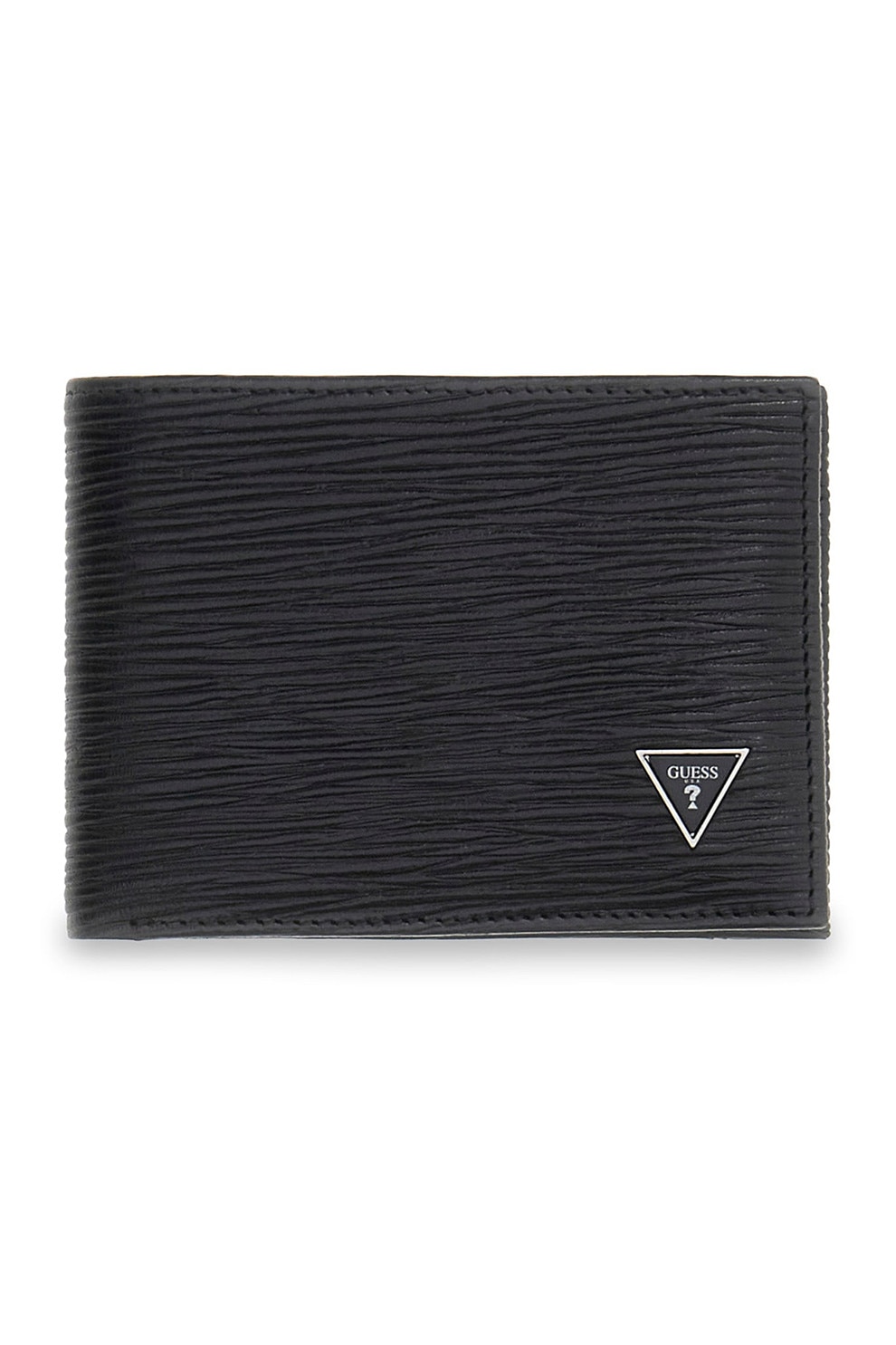 GUESS, Portcart din piele Milano, Negru