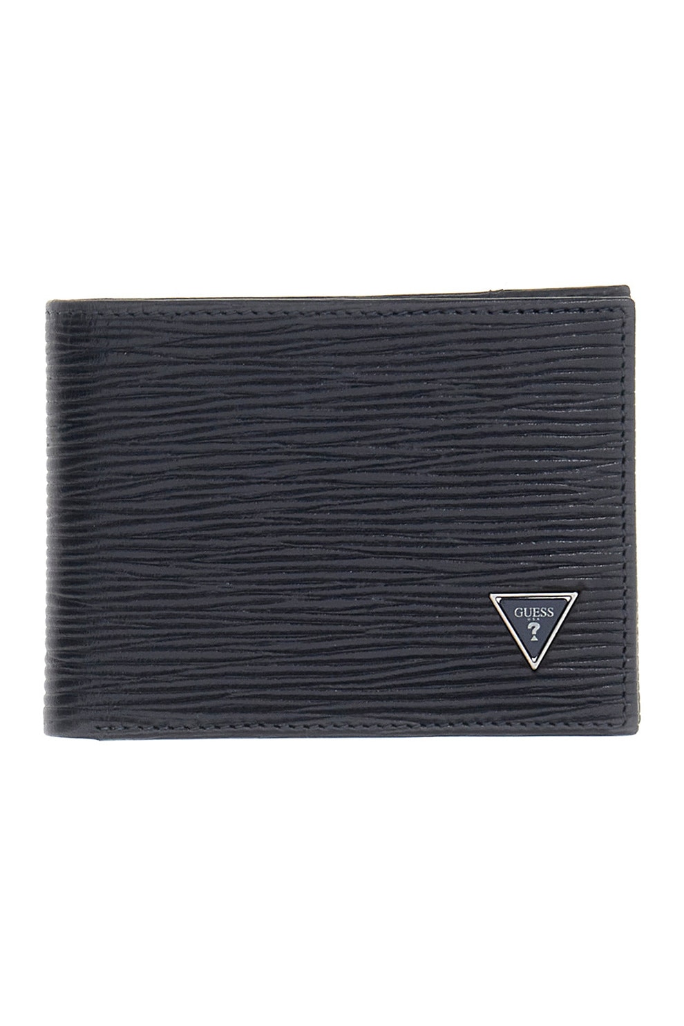 GUESS, Portcart din piele Milano, Gri carbune