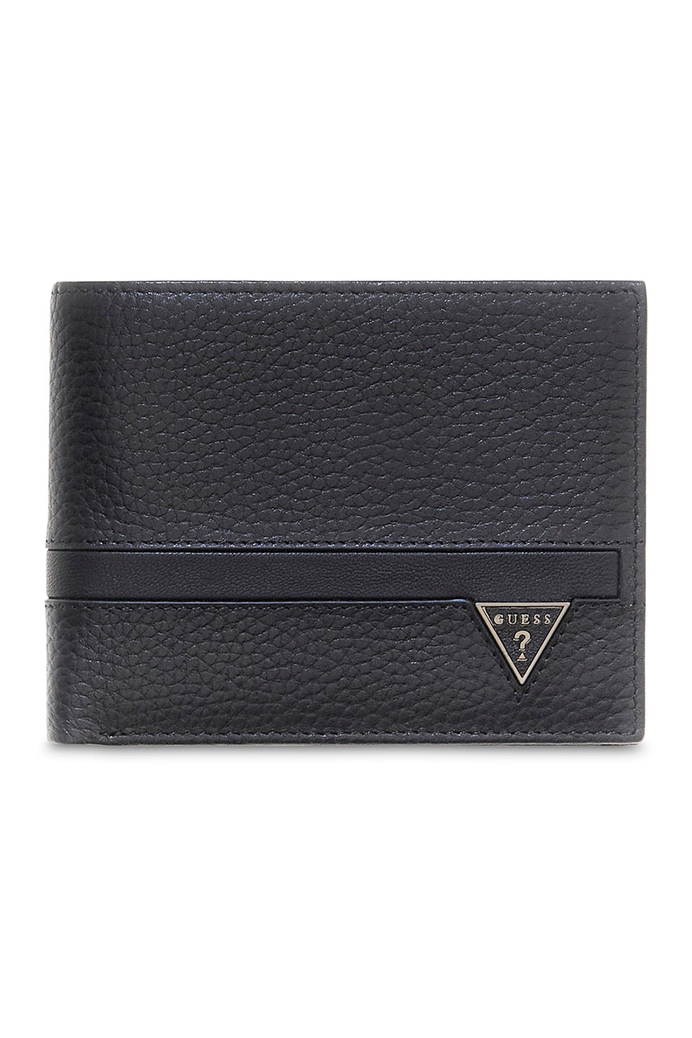 GUESS, Portofel pliabil din piele Monaco, Negru