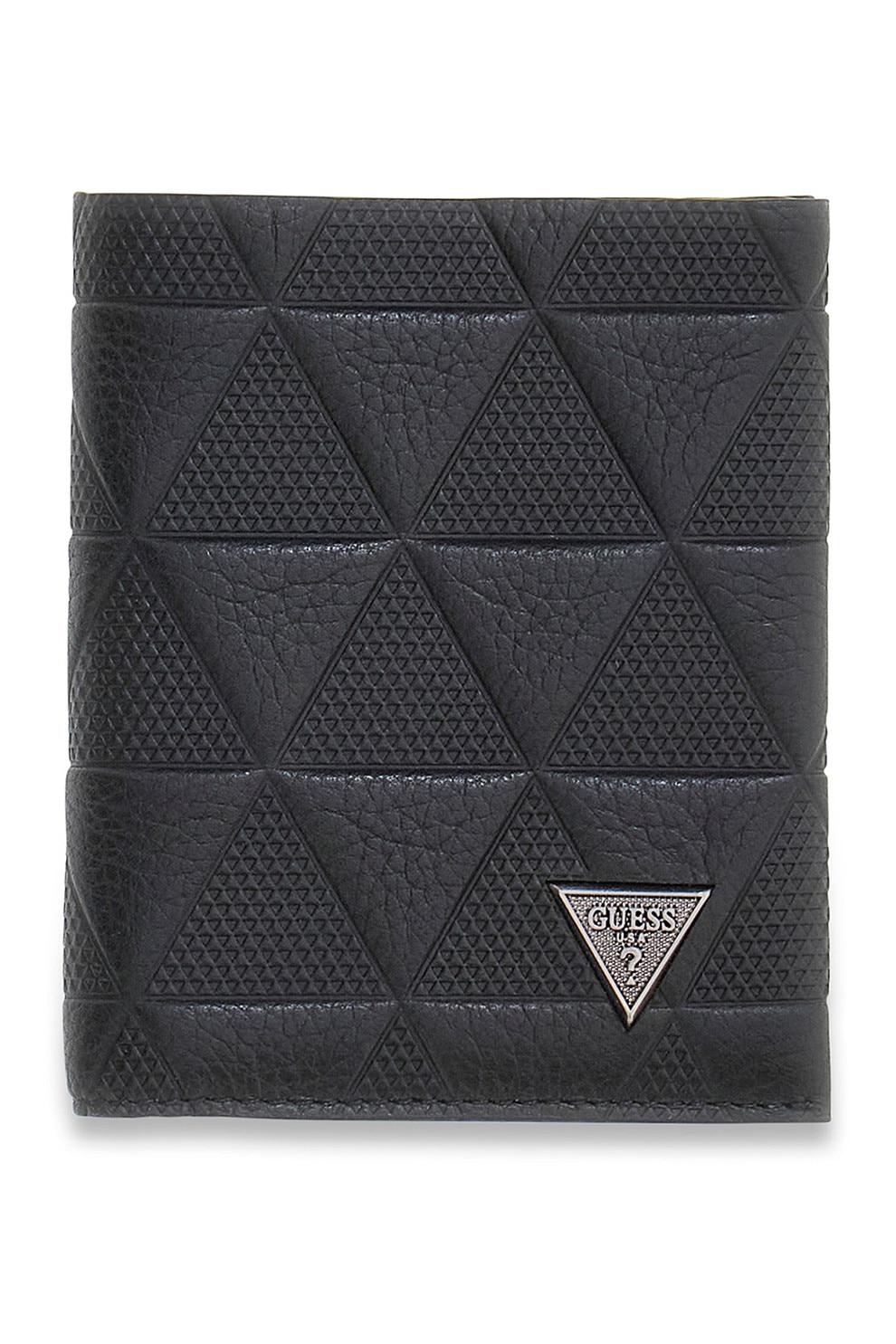 GUESS, Portcart din piele Torino, Negru stins