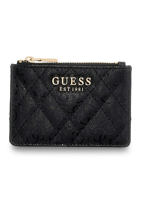 GUESS, Portcart matlasat cu logo metalic Isemay, Negru