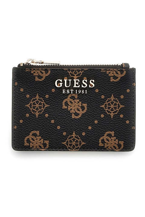 GUESS, Portcart cu logo Carrie, Maro, Negru
