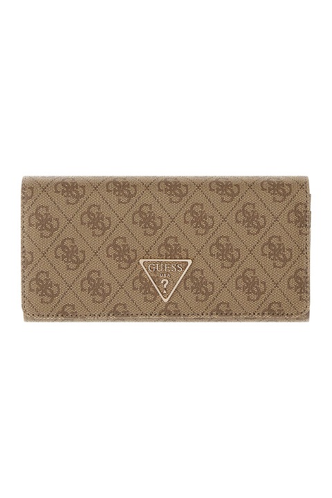 GUESS, Portofel cu logo Laurel, Maro taupe deschis
