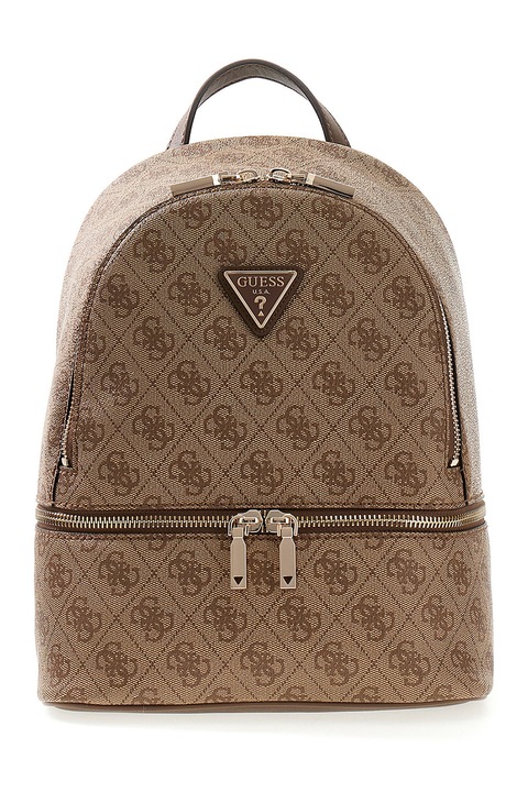 GUESS, Rucsac de piele ecologica cu barete ajustabile Follie, Maro deschis