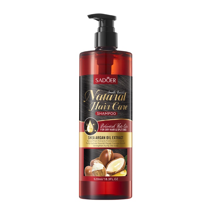 Sampon, shea és argánolaj formulával, 520ml, normál hajra