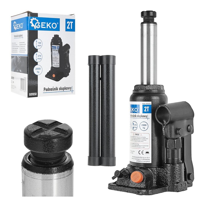 Хидравличен крик, Geko, тип бутилка, 2 т