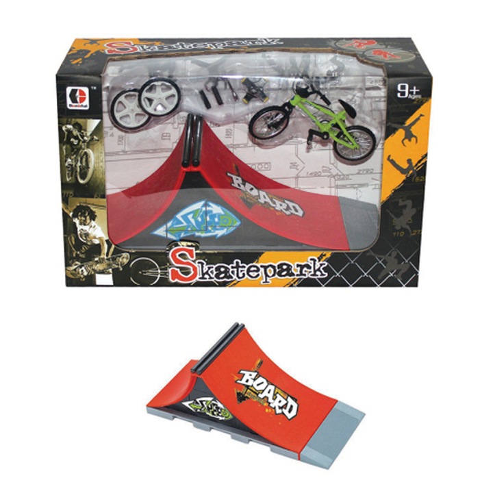 Chippo 181070 ujjbicikli rámpa játékkészlet, dupla hurkos, 1 ujjbiciklivel és kiegészítőkkel, 29×18 cm