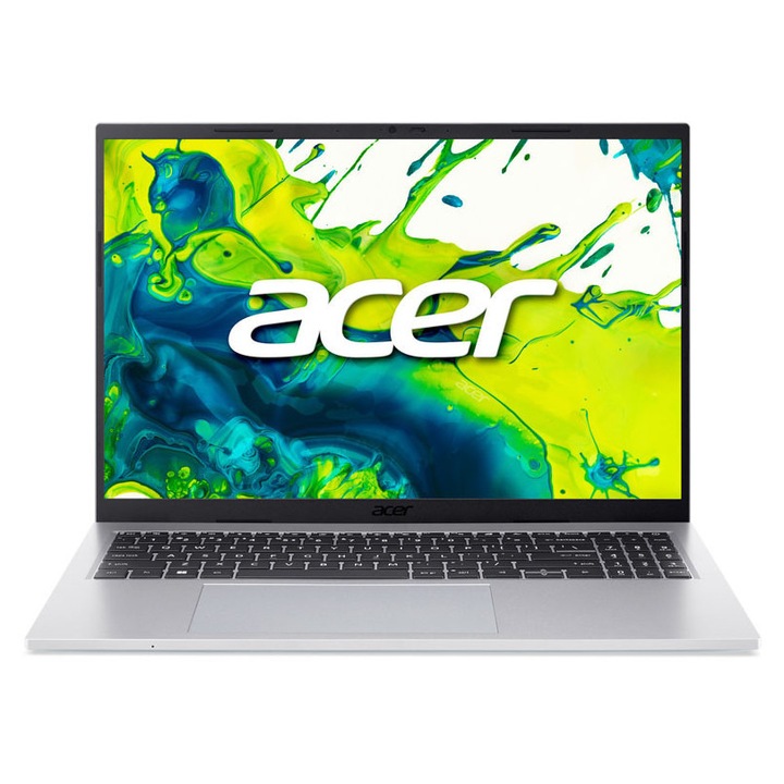 Лаптоп Acer Aspire Go 16 AG16-71P-55H3, NX.JTHEX.002, Windows 11 Pro, 16", Intel Core 5 120U (10-ядрен), Intel Iris Xe Graphics, 16GB 5200MHz (1x16GB) DDR5, Сребрист