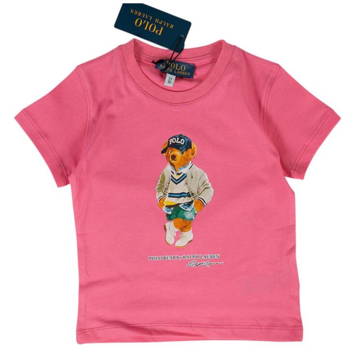 Gyermek póló Ralph Lauren, rózsaszín melange, 140CM