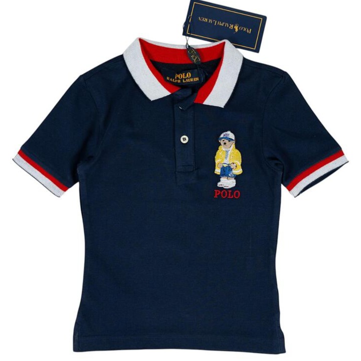 Gyermek póló, sötétkék, pamut, 4 éves, 140 CM méret