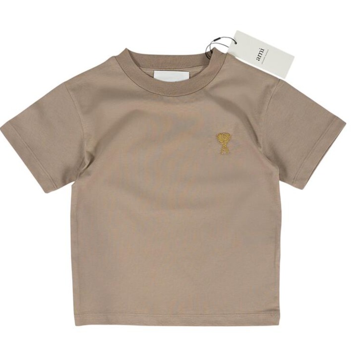 Gyerek póló Szív, barna, 140 cm-es méret, fiúknak