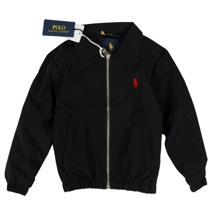 Jachetă pentru copii, neagră, bumbac, 152 cm