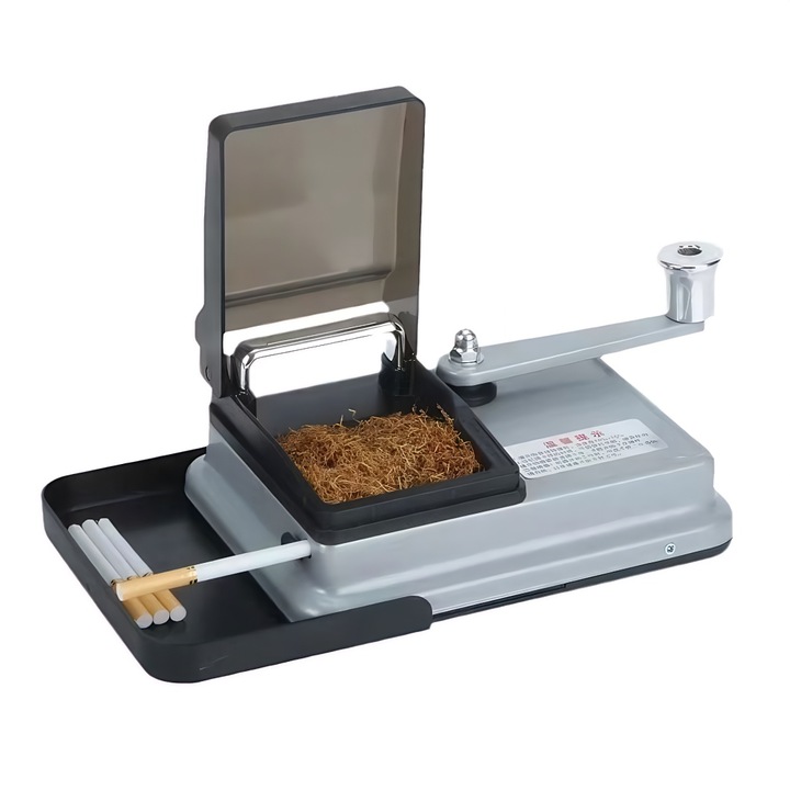 Masina de rulat tigari, masina de rulat tutun, aparat de facut tigari de uz casnic, diametru 8 mm, baza metalica, pentru rularea propriilor tigari, WALALLA