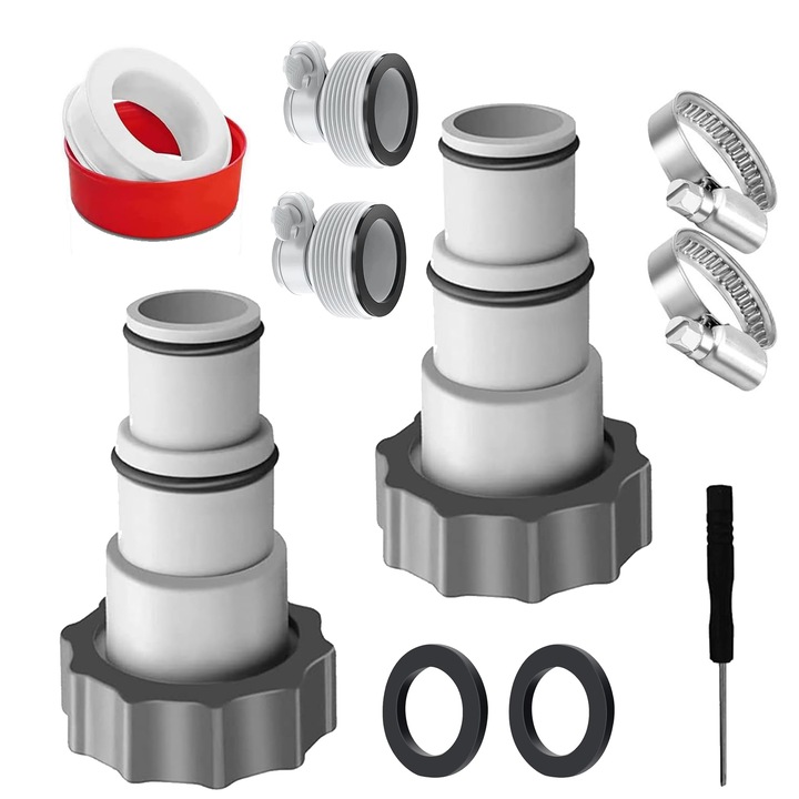 Комплект адаптери за маркучи за басейн 32-38 мм, аксесоари за помпа, устойчиви на корозия