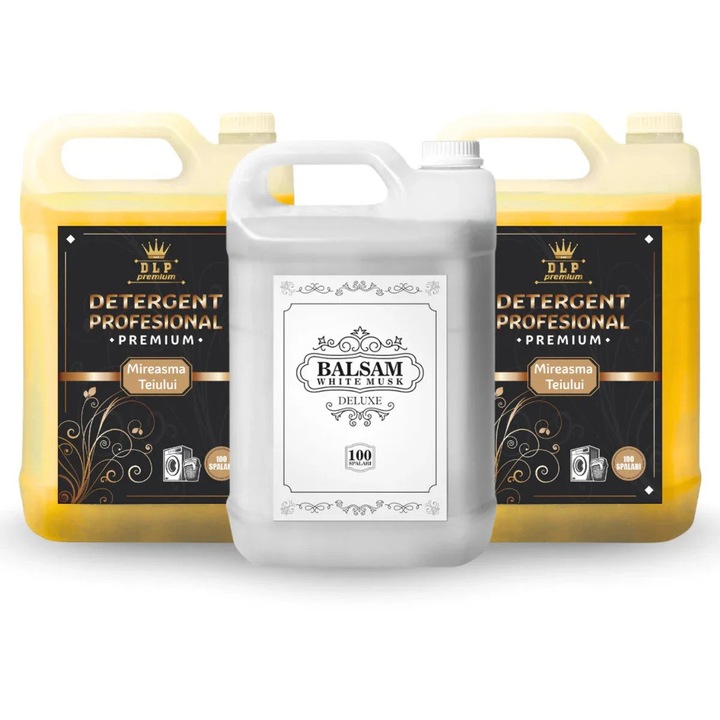Set detergente universale Fabrica de Detergent, 2x Mireasma Teiului + 1x Balsam cu Musc Alb, 200 spalari