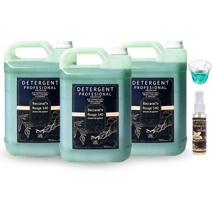 Set detergent universal Fabrica de Detergent, 3L, 300 spălări, lichid, esență de parfum Tabacco Vanilla