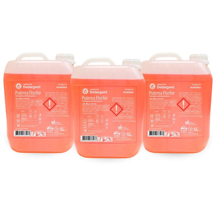 Pachet de 3 x Detergent universal, Fabrica de Detergent, 375 spălări, lichid, pentru rufe albe și colorate