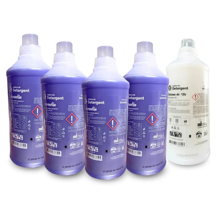 Set Detergent Lavandin 4x2L + Balsam de Vis 2L, Fabrica de Detergent, universal, 200 spălări
