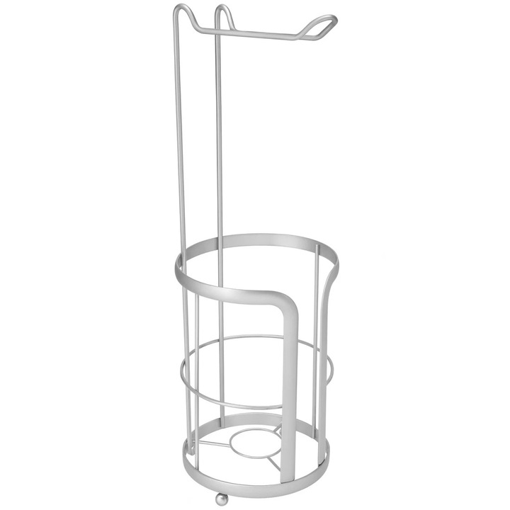 Suport modern pentru hartie, metal, gri, 16x16x51 cm