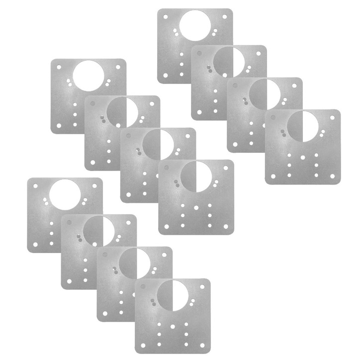 Placa perforata plata, pentru reparatii, metal, 90 x 90 mm, set 12 bucati