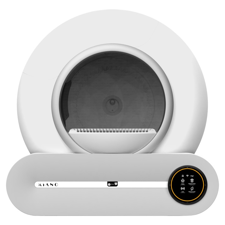 Kiano Luna Litiera Inteligenta si Automata pentru Pisici, cu Autocuratare Silentioasa, Senzor Miscare, Control Aplicatie Mobila, Dezodorizare Eficienta, Igiena Avansata, Confort Superior