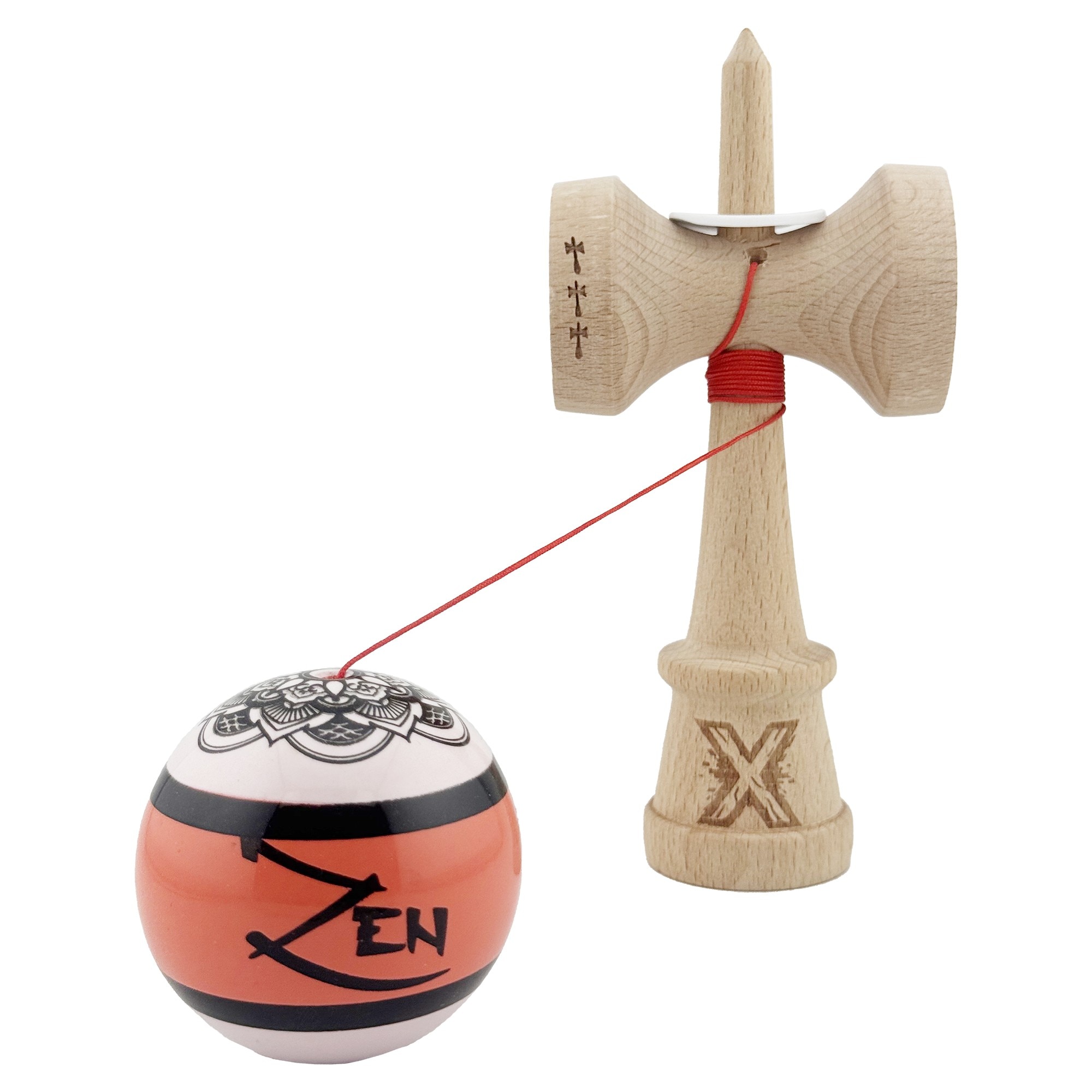 Kendama X, ZEN, Big cup V2, Lemn, 18 cm, Rulment Metalic cu Ata 55