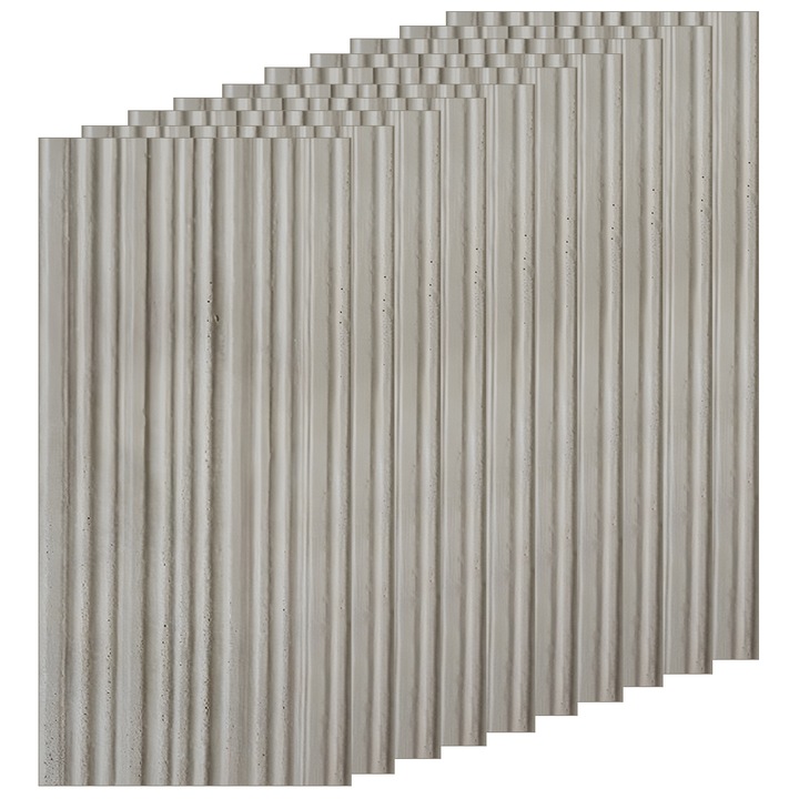 10 darabos Teno® kültéri dekorációs csempe készlet, csíkos mintázatú, tartós, vízálló, tűzálló, 7, 2 m2, 120 x 60 cm, világosszürke