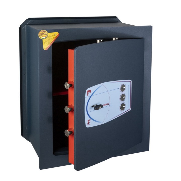 Seif de perete Technomax, 480x420x360mm, cheie și cifru mecanic, certificat EN 14450-S2