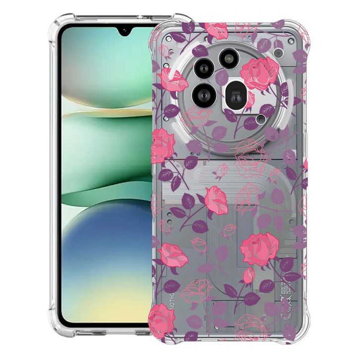 BestCase® Усилен противоударен калъф 1.5мм съвместим с Nothing Phone (3a) Pro, с розов дизайн, подсилени 4 ъгъла, 3119592 AS 168