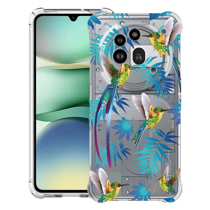 BestCase® Husa Anti Shock 1.5mm Compatibil cu Nothing Phone (3a) Pro, cu Design Wild Tropical, Reinforced 4 Corners, 3119592 AS 186