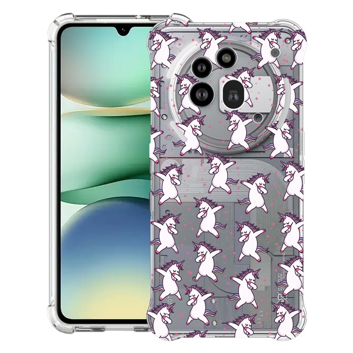 BestCase® Устойчив на удар калъф 1.5мм Съвместим с Nothing Phone (3a) Pro, с дизайн на еднорог, подсилени 4 ъгъла, 3119592 AS 73