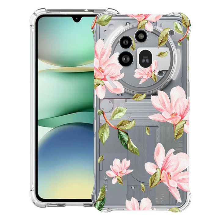 BestCase® Husa Anti Shock 1.5mm Compatibil cu Nothing Phone (3a) Pro, cu Design Flowers Collection, Reinforced 4 Corners, 3119592 AS 496