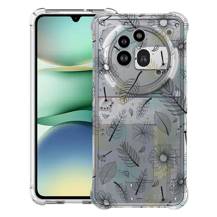 BestCase® Husa Anti Shock 1.5mm Compatibil cu Nothing Phone (3a) Pro, cu Design Flowers, Reinforced 4 Corners, 3119592 AS 81