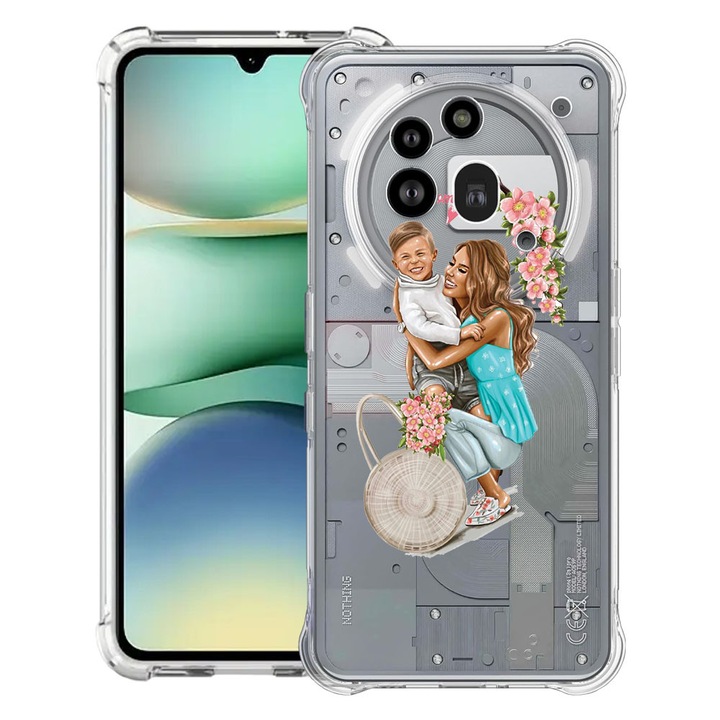 BestCase® Husa Anti Shock 1.5mm Compatibil cu Nothing Phone (3a) Pro, cu Design Mom Life With a Boy, Reinforced 4 Corners, 3119592 AS 559