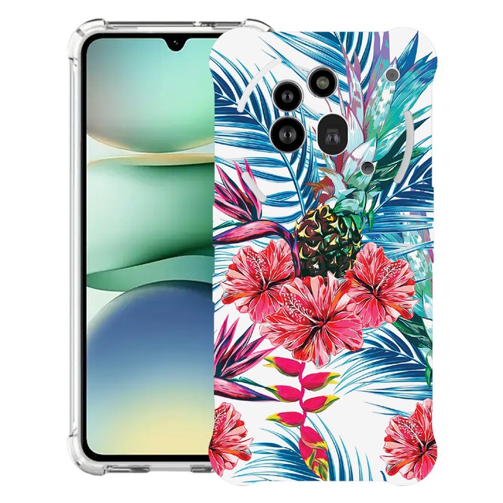 BestCase® Husa Anti Shock 1.5mm Compatibil cu Nothing Phone (3a) Pro, cu Design Flowers, Reinforced 4 Corners, 3119592 AS 221