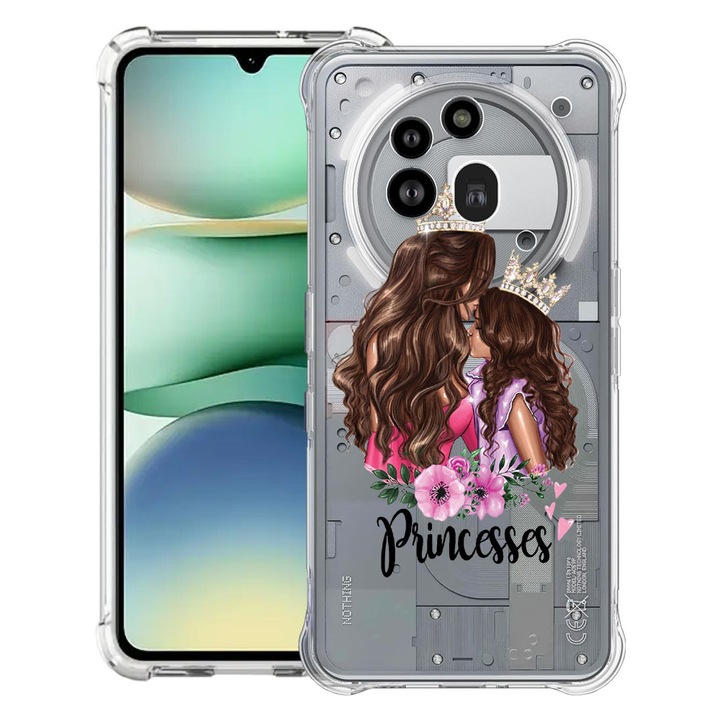 BestCase® Husa Anti Shock 1.5mm Compatibil cu Nothing Phone (3a) Pro, cu Design Princesses Gril Mom, Reinforced 4 Corners, 3119592 AS 552