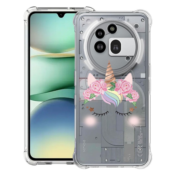 BestCase® Husa Anti Shock 1.5mm Compatibil cu Nothing Phone (3a) Pro, cu Design Unicorn, Reinforced 4 Corners, 3119592 AS 525