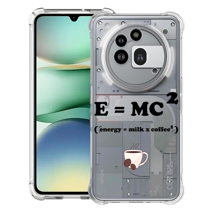 BestCase® Husa Anti Shock 1.5mm Compatibil cu Nothing Phone (3a) Pro, cu Design Energy = Coffee X Milk, Reinforced 4 Corners, 3119592 AS 1856