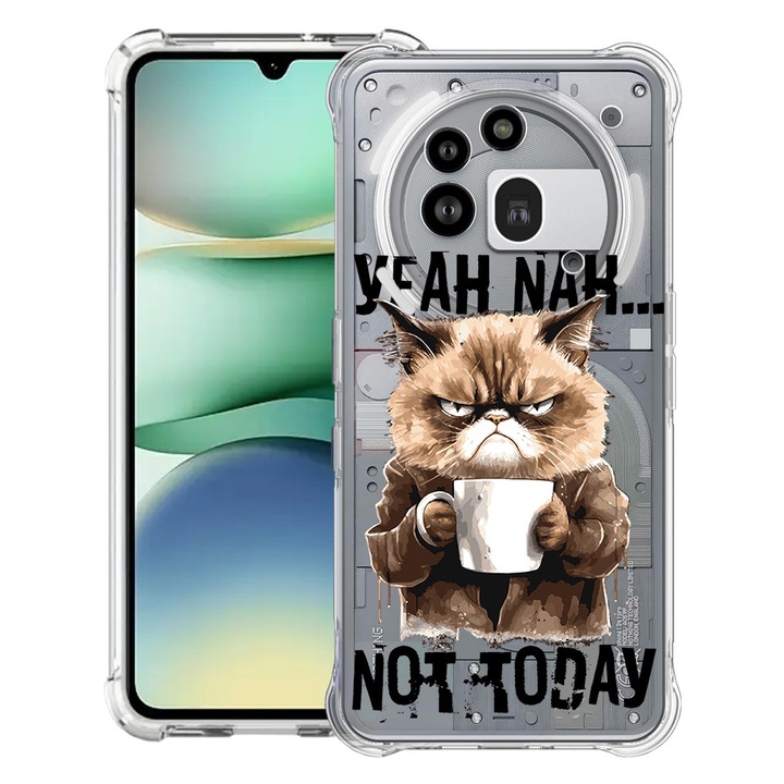 BestCase® Устойчив на удар калъф 1.5 мм, съвместим с Nothing Phone (3a) Pro, с дизайн Not Today, подсилени 4 ъгъла, 3119592 AS 1878