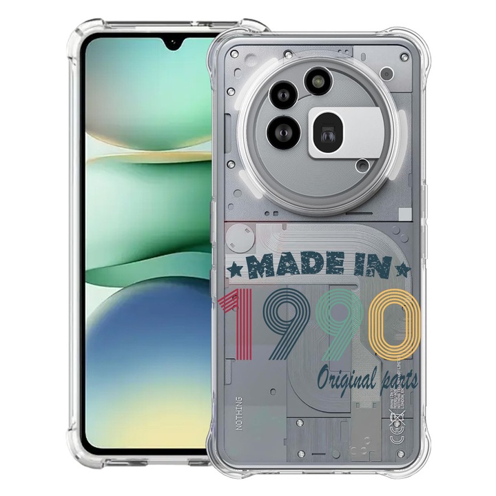 BestCase® Husa Anti Shock 1.5mm Compatibil cu Nothing Phone (3a) Pro, cu Design Original Parts 1990, Reinforced 4 Corners, 3119592 AS 2007