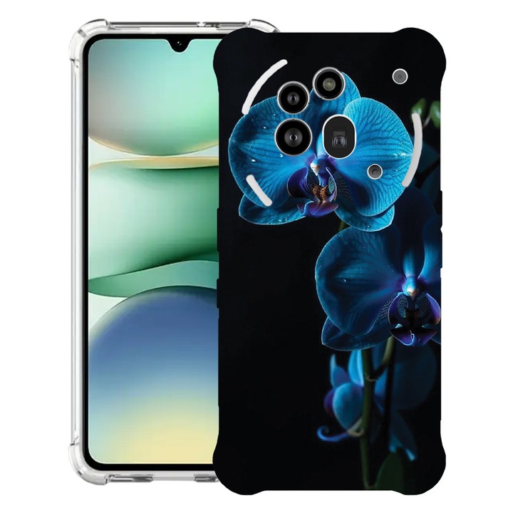 BestCase® Устойчив на удар калъф 1.5мм Съвместим с Nothing Phone (3a) Pro, с дизайн Blue Orchid, Подсилени 4 ъгъла, 3119592 AS 1403