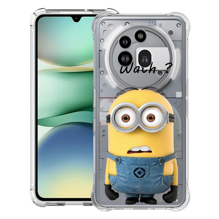 BestCase® Husa Anti Shock 1.5mm Compatibil cu Nothing Phone (3a) Pro, cu Design Minion What?, Reinforced 4 Corners, 3119592 AS 27