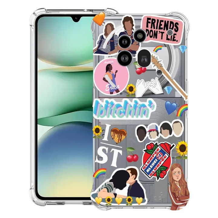 BestCase® Устойчив на удар калъф 1.5мм Съвместим с Nothing Phone (3a) Pro, с дизайн Friends Don’t Lie, Подсилени 4 ъгъла, 3119592 AS 376